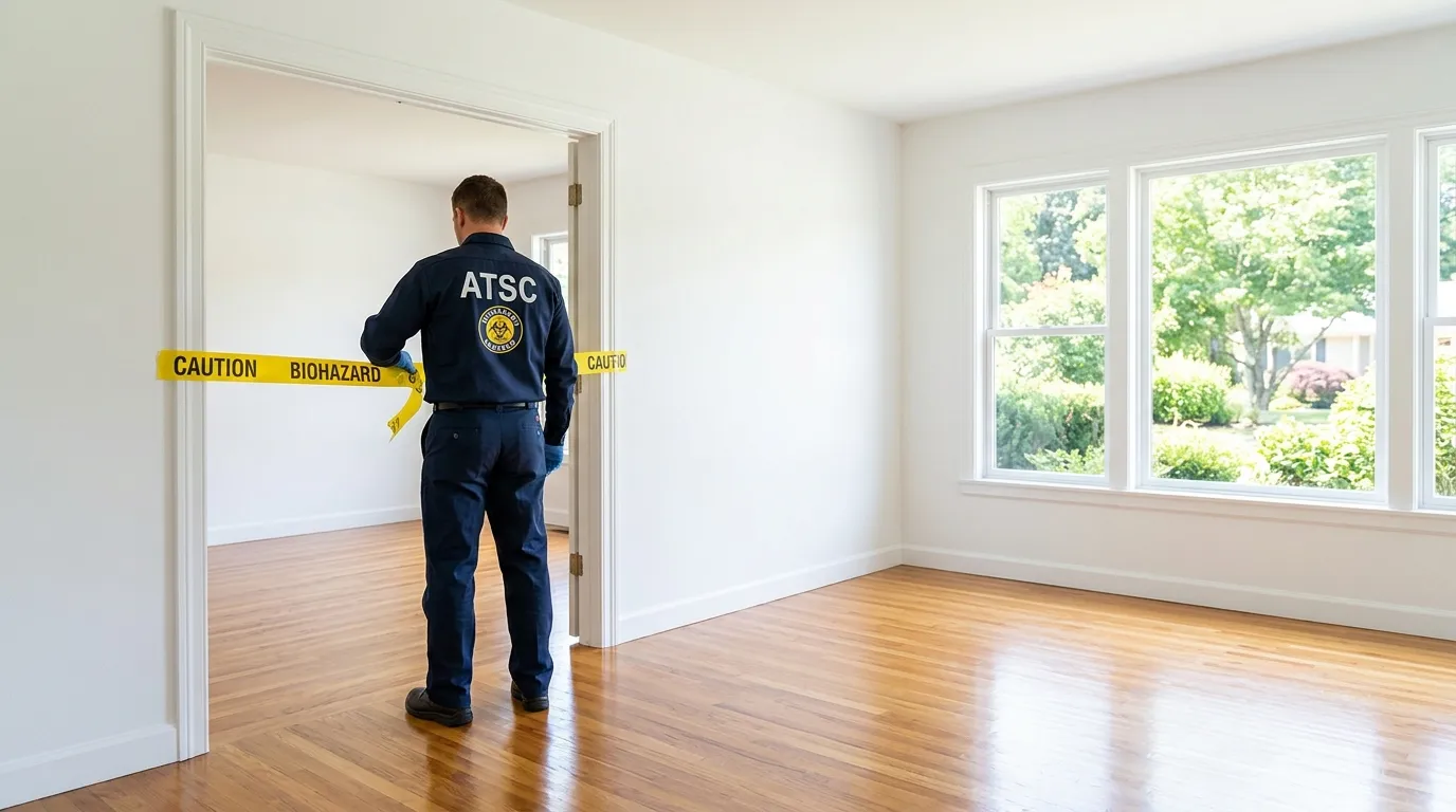 Certified biohazard cleanup crew performing Crime Scene Cleanup in East Somerville